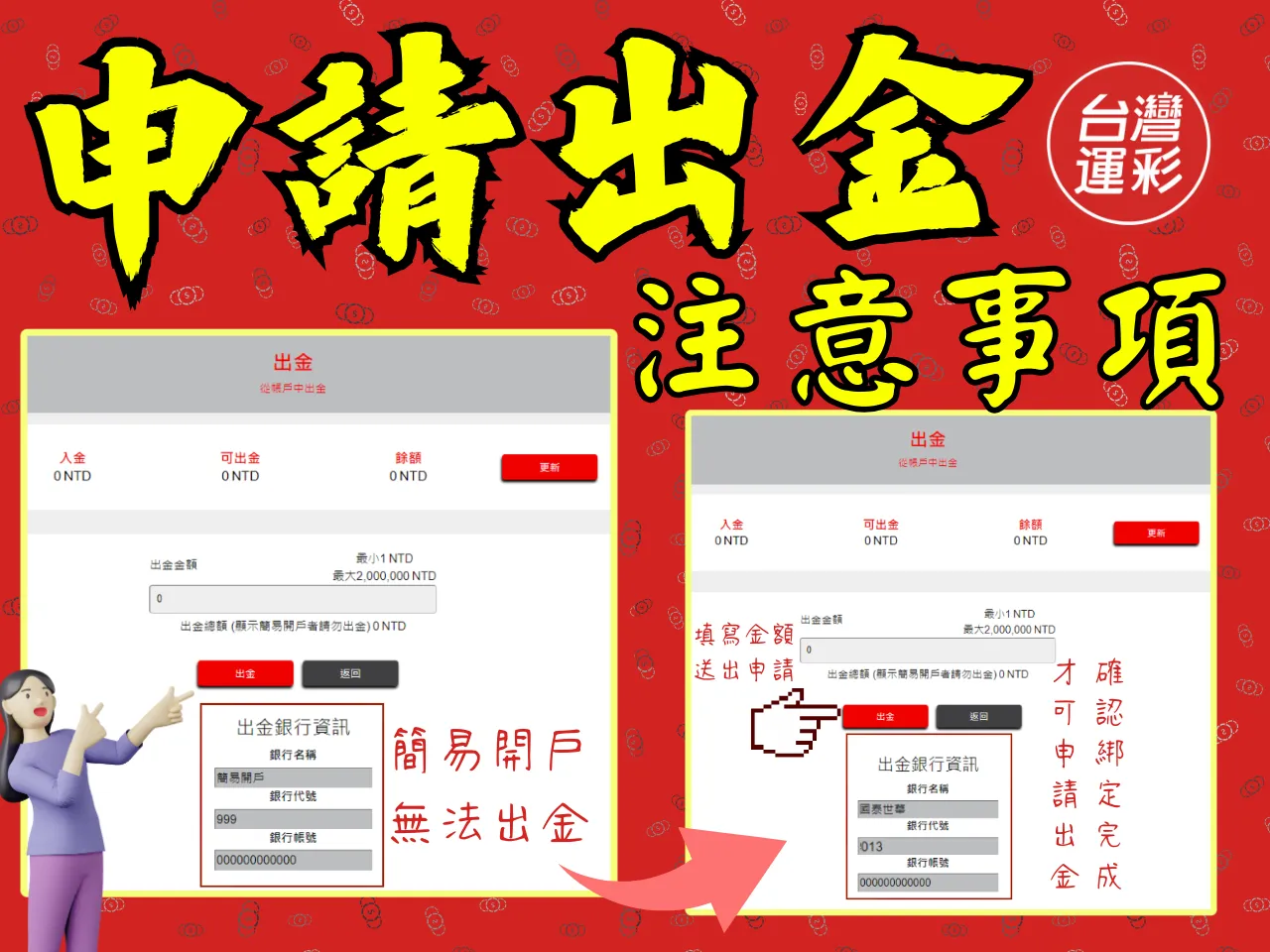 運彩出金時間 運彩出金帳戶 運彩出金帳戶申請

