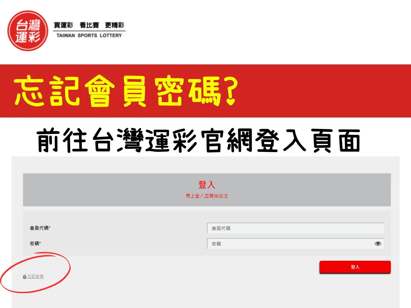 運彩忘記密碼