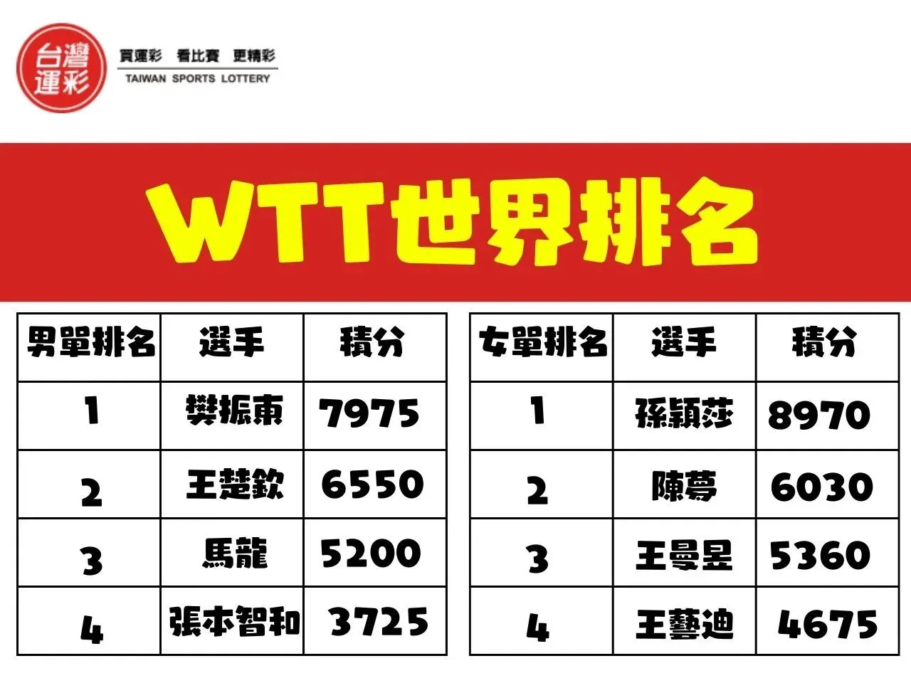 桌球WTT