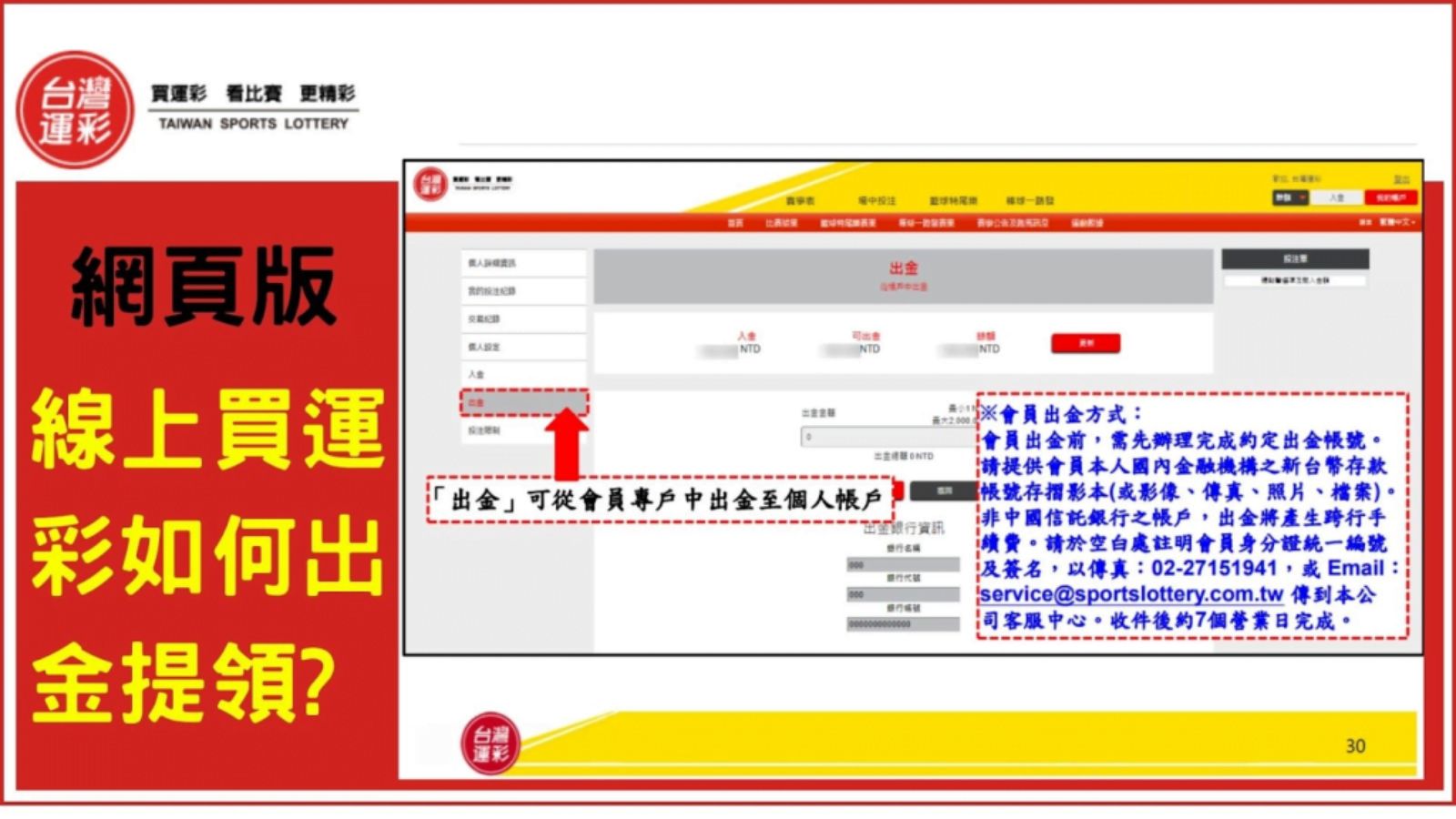 台灣運彩提款流程