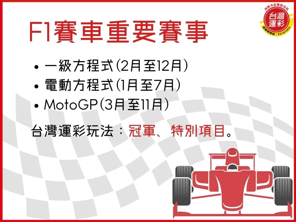F1賽車運彩玩法 F1賽車運彩 F1賽車 F1賽季
