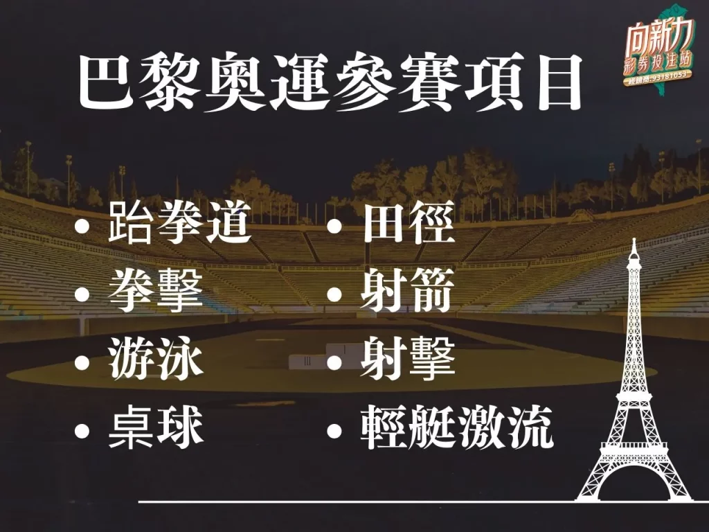 巴黎奧運 巴黎奧運項目 巴黎奧運中華隊 2024巴黎奧運