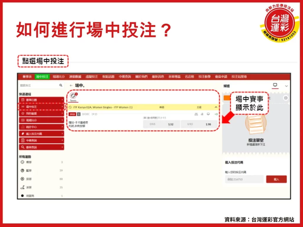 運彩場中投注 場中投注 運彩場中投注技巧 運彩場中 場中投注玩法
