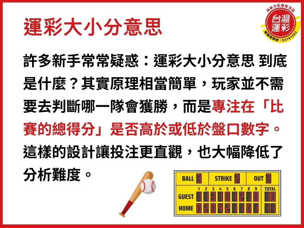 棒球大小分怎麼看 運彩大小分意思 棒球延長賽規則 棒球運彩 運彩棒球賠率
