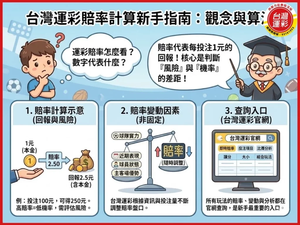 台灣運彩賠率計算 運彩賠率怎麼看 台灣運彩怎麼買 台灣運彩官網 賠率計算公式

